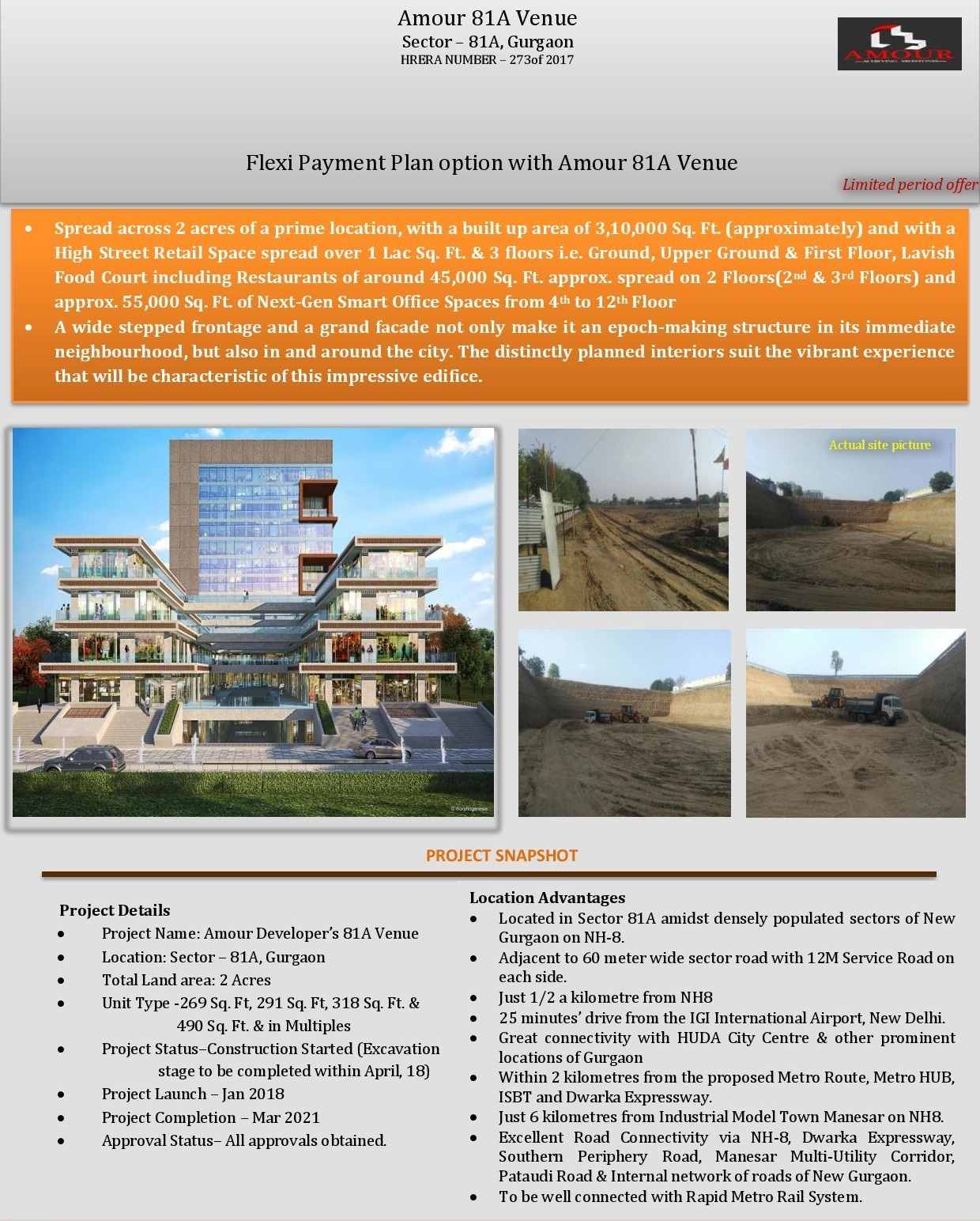 Avail flexi payment plan option at Amour 81 Avenue in Gurgaon